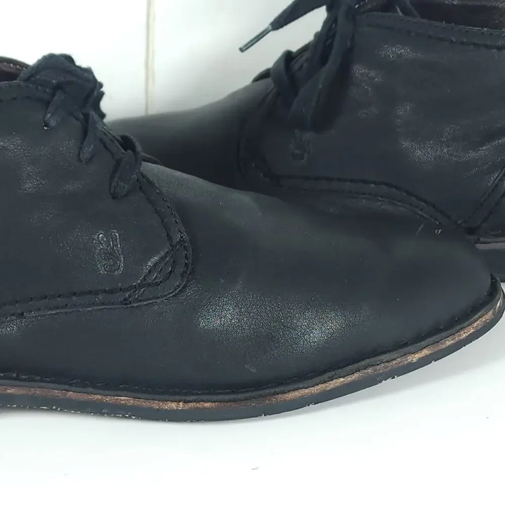 JOHN VARVATOS Hipster Men's US10,5M Black Soft Leather Laceup Ankle Chukka Boots